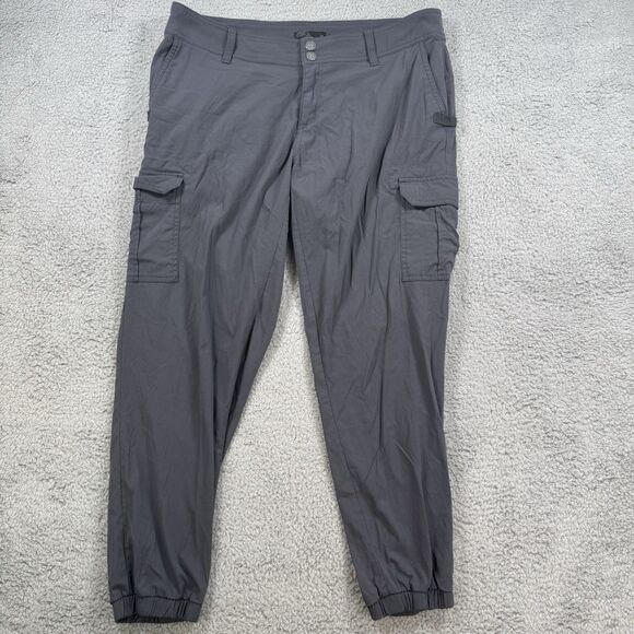 Prana Pants Women's 12 Gray Halle Jogger Outdoors Hiking Camping Stretch - Picture 1 of 10